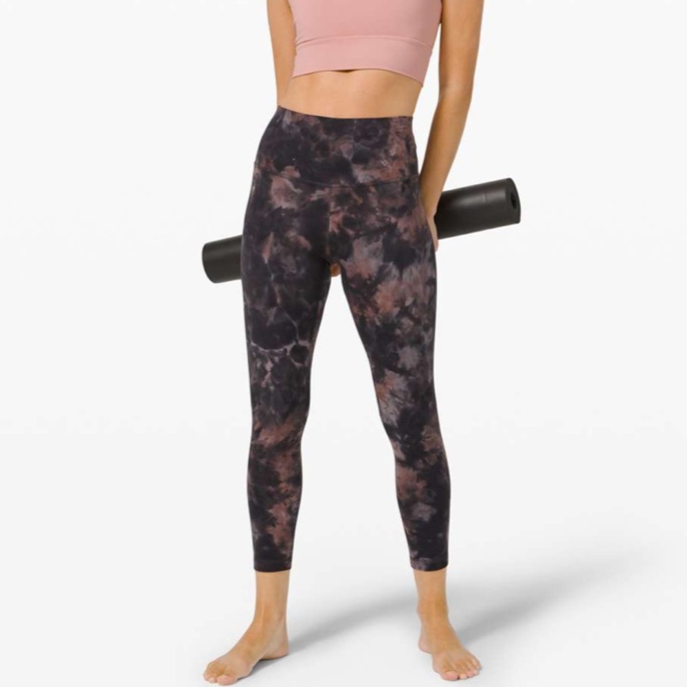 Lululemon Align Pant 25" Diamond Dye Graphite Grey Pink Pastel Legging Size 4